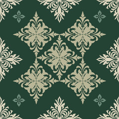 Floral Patterns on a dark green Background
