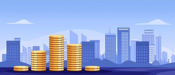 Obraz premium Municipal finance, city budget planning, flat design illustration