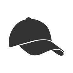 Black baseball cap icon isolated vector illustration.