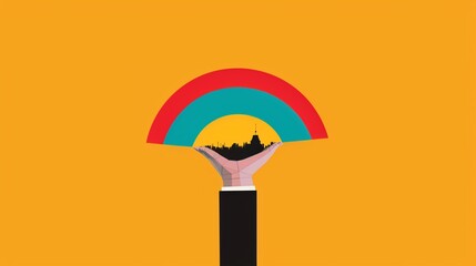 Credit score breakdown, factors affecting score, flat design illustration