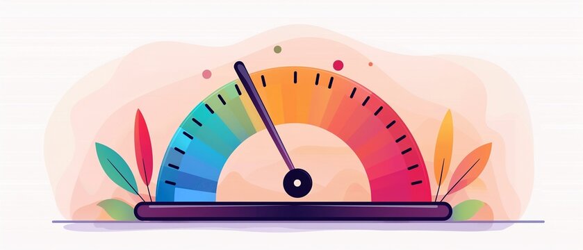 Credit score range, financial rating categories, flat design illustration