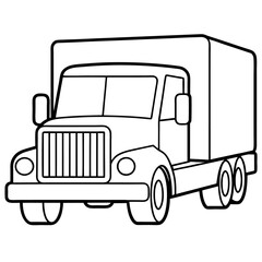 Fototapeta premium truck outline coloring book page line art illustration digital drawing