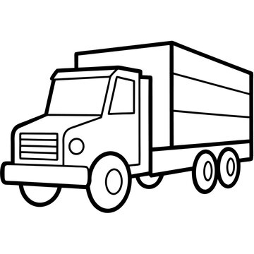 recommend clip art: truck outline coloring book page line art illustration digital drawing