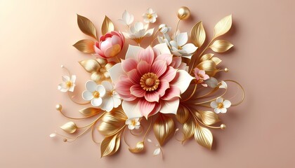 Pink and white floral abstract background featuring blossoming flowers in a garden setting