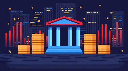 Fototapeta premium Interest rate derivatives, financial instruments, flat design illustration