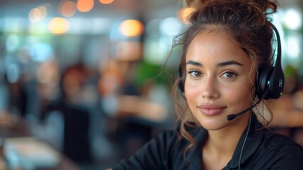 Customer Service Representative with Headset - Generative AI