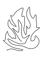  One line art  continues line art an illustration of fire isolated on white.