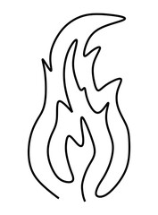  One line art  continues line art an illustration of fire isolated on white.