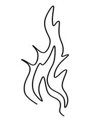  One line art  continues line art an illustration of fire isolated on white.