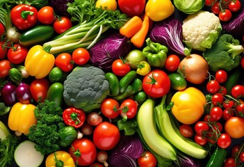 assorted deconstructed salad ingredients fresh healthy organic vegetables greens plate, meal, tomato, cucumber, avocado, lettuce, carrot, beet, radish, corn