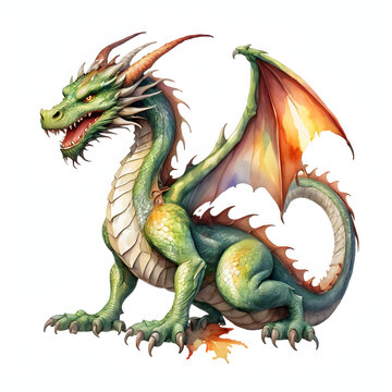 recommend clip art: green dragon on white