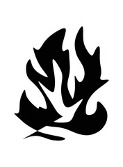Silhouette of fire illustration in black and white.