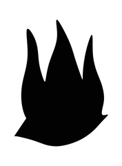 Obraz premium Silhouette of fire illustration in black and white. 