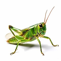 Grasshopper on white background, AI Generated