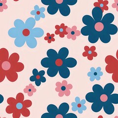 Traditional Indian Chintz Inspired Floral and Leaf Design in Blue