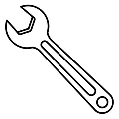 wrench outline coloring book page line art illustration digital drawing