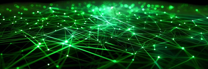 Obraz premium Green digital binary data on computer screen background wallpaper, digital waterfall, digital wave