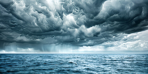 Beach storm rain clouds, Warm summer temperatures often bring thunderstorms. air pressure at the center of the storm drop cause more strong stormy rain 