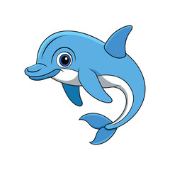 Dolphin Silhouette Vector with White background