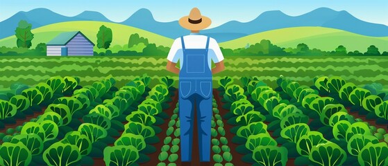 Permaculture design, sustainable agricultural ecosystems, flat design illustration