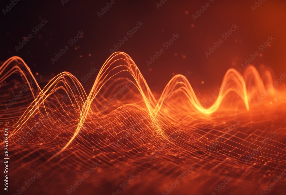 Aufkleber futuristic conceptual orange sound text space wavelengths background abstract signals visualization 