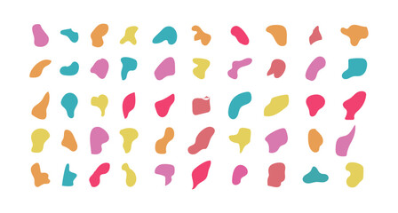 Abstract colorful blob doodle shape , Vector set of modern pastel blob illustration. vector illustrator