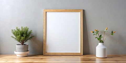 Blank frame canvas mockup for showcasing artwork or photographs, blank, frame, canvas, mockup, art, display, gallery