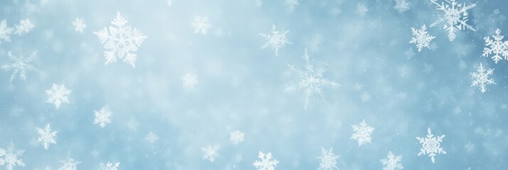 Fototapeta premium Winter Wonderland: A Light Blue Background with Falling Snowflakes