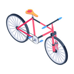 Here’s an isometric icon of a bicycle 

