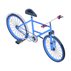 Get your hands on pedal ride isometric icon 

