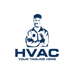HVAC logo design, heating ventilation and air conditioning logo
