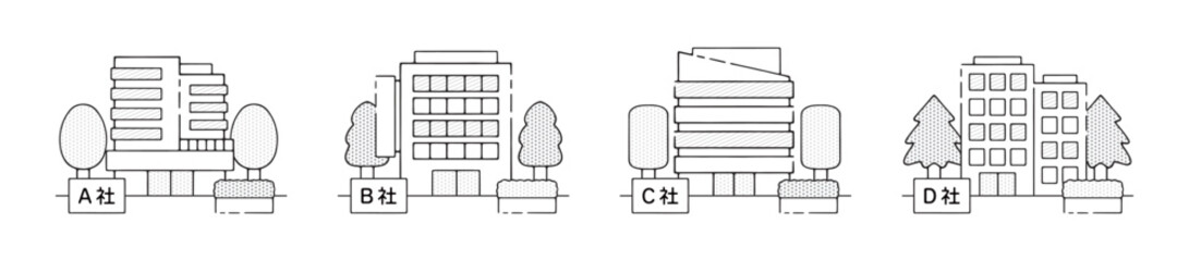 シンプルな会社アイコンセット