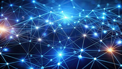 Abstract digital technology communication concept with interconnected network nodes , technology, communication, abstract