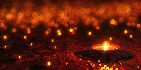 Candle in Field of Flowers