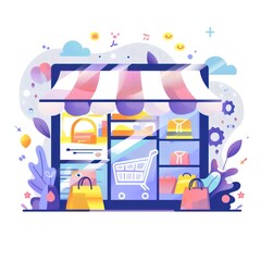 8. **Online exam, student answering questions, flat design illustration**