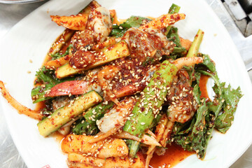 korean food. Oyster spicy sauce Salad