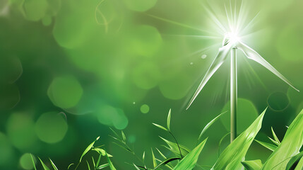 Clean energy shift and choosing green power, vector image