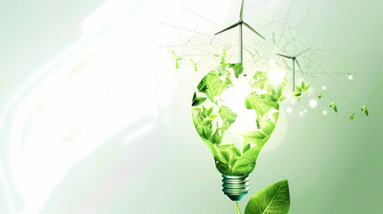 Clean energy shift and choosing green power, vector image