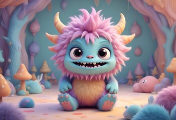 Obraz premium kawaii cute monster