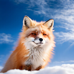 Naklejka premium fox in the sky