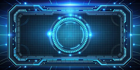 Fototapeta premium Abstract tech sci-fi HUD display showing futuristic digital interface, futuristic, technology, abstract, digital, display