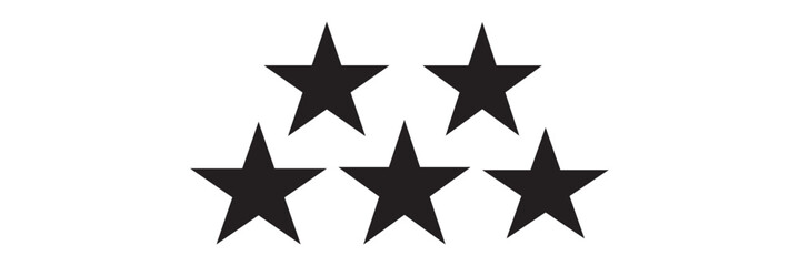 Obraz premium Five stars customer product rating review flat icon, Set of five star icon collection. black star symbol eps 10