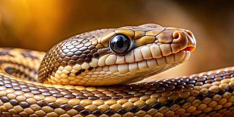 Obraz premium Close up of a slithering snake, reptile, wildlife, dangerous, venomous, scales, predator, nature, wild, serpent, hiss, creepy
