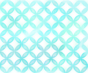 Fototapeta premium 青の和風柄 水彩背景パターン