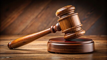 A close-up shot of a wooden gavel symbolizing justice and authority, gavel, justice, law, judgment, authority, court, legal