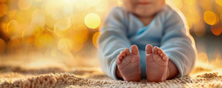 Adorable Baby Feet Tiny Toes, Soft Skin, and a Gentle Touch, Perfect for Newborn Photography, Baby Shower Invitations, and More