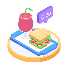 Check out this isometric icon of meal cost 

