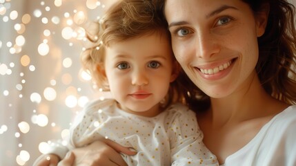 Happy mother and daughter smiling together.