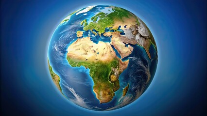 Fototapeta premium A detailed image of a realistic earth globe with accurate geographical features, world, map, globe, planet, geography, continents