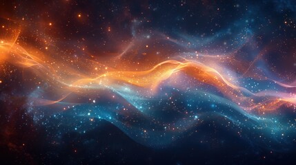 Obraz premium Cosmic Nebula with Glowing Waves